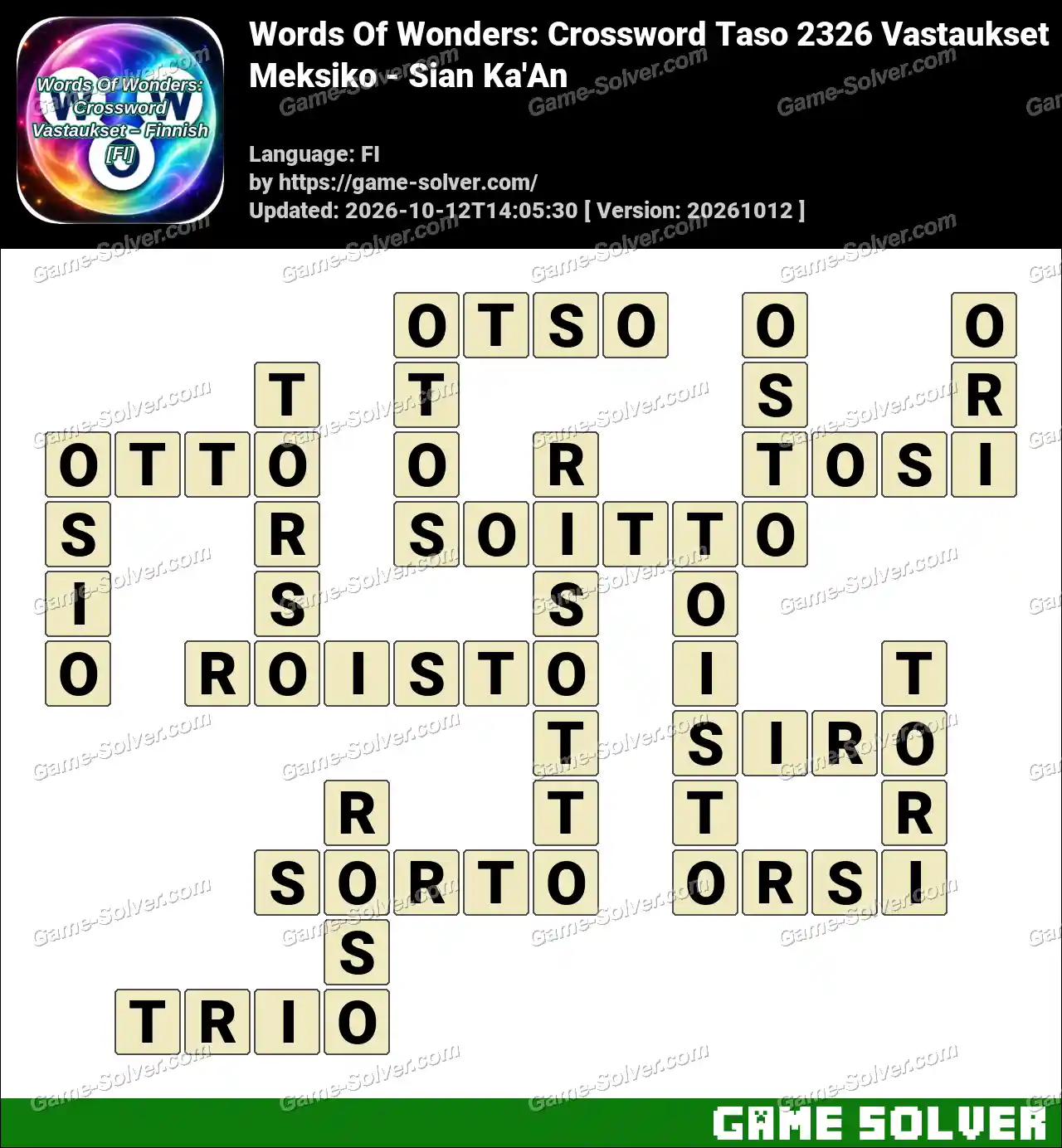 Words Of Wonders: Crossword Taso 2326 Vastaukset – Meksiko – Sian Ka’An